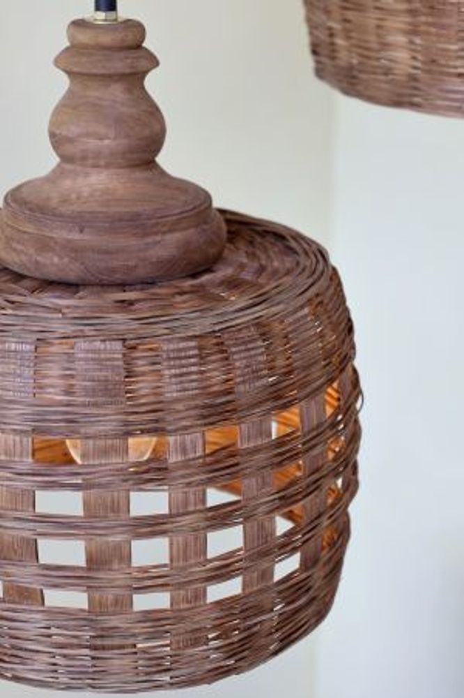 Lampe i flettet rattan fra Chique Antique