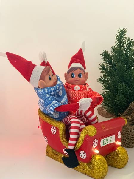 Hovedbilde Rampenisse dobbel juleslede med LED lys