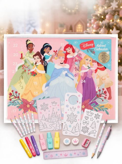 Hovedbilde Disney Prinsesse julekalender fylt med tegnesaker