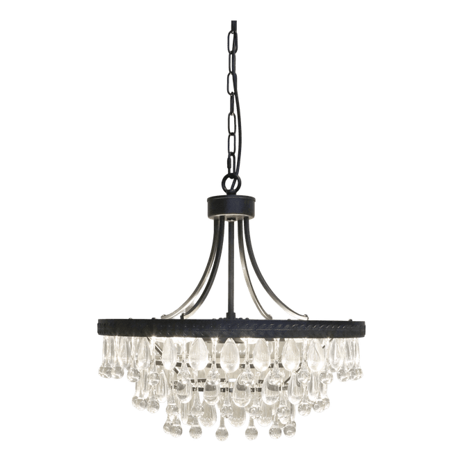 Hovedbilde Versailles Lysekrone med dråpeformede glassprismer - 49 cm høyde
