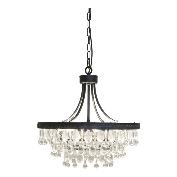 Hovedbilde Versailles Lysekrone med dråpeformede glassprismer - 49 cm høyde