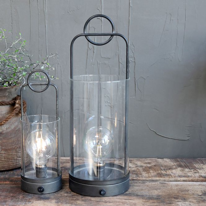 Hovedbilde Liten lanterne med pære og timer fra Chic Antique