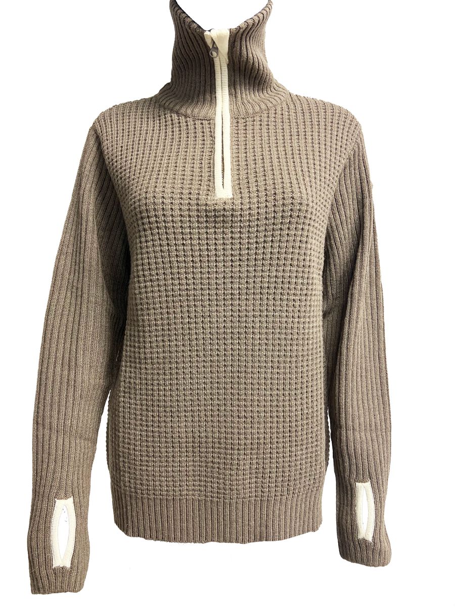 Skei ullgenser i valnøtt/ offwhite - Unisex