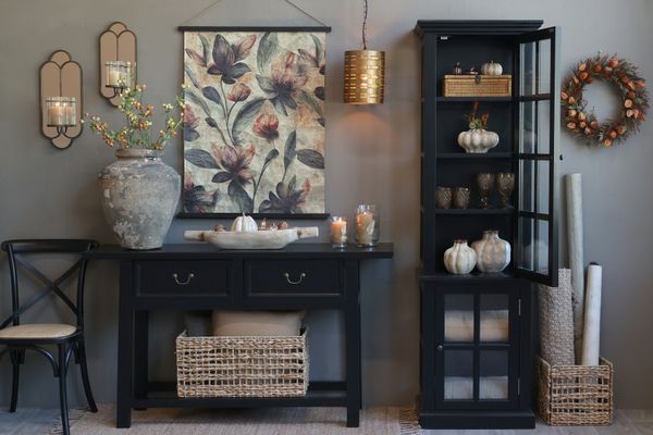 Hovedbilde Sort Marseille Vitrineskap med 2 dører og hyller fra Chic Antique