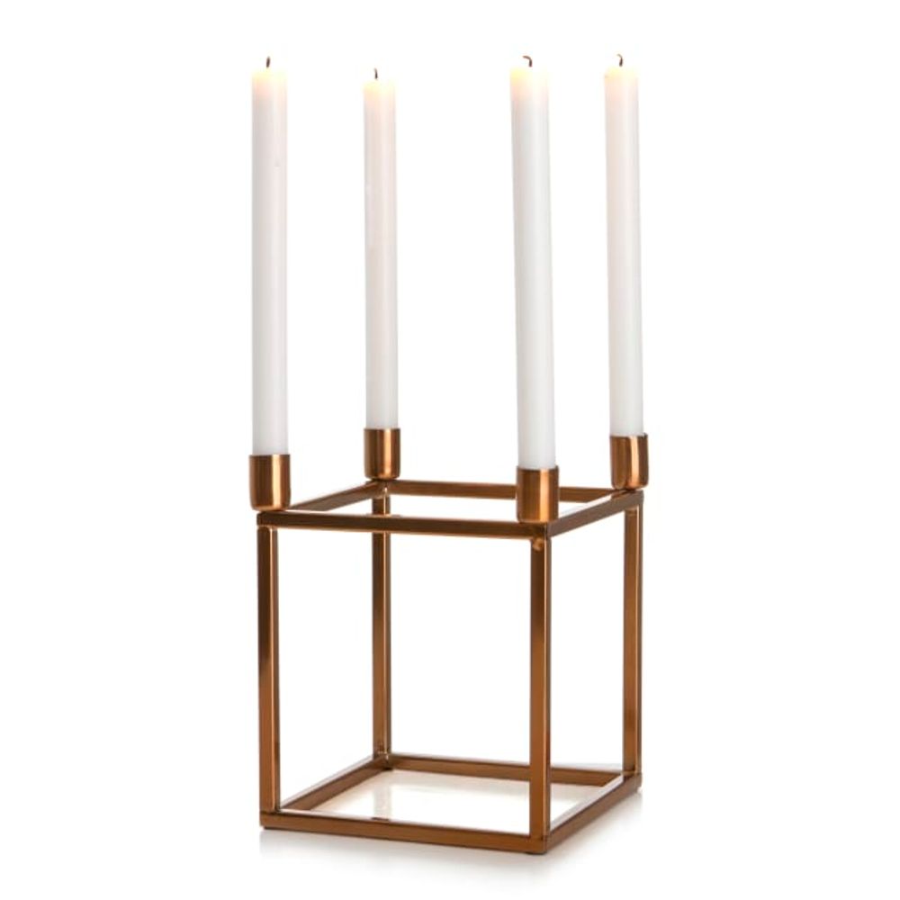 Lysstake / adventstake i kobberfarge - 22 cm høyde