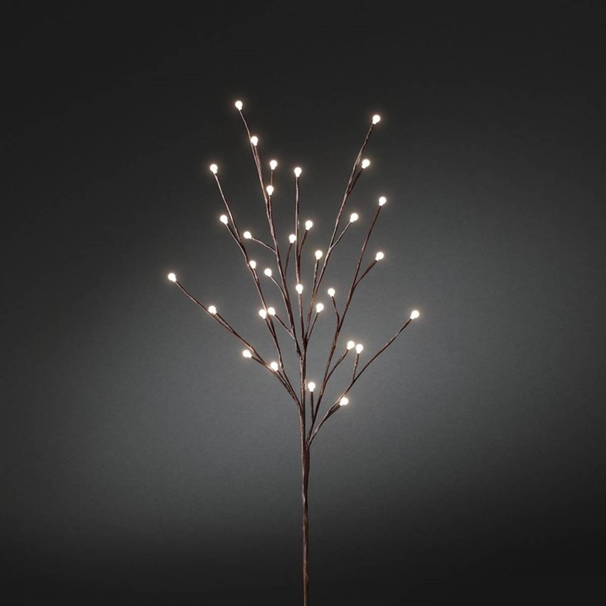 Dekorasjonskvist brun 100 cm med cherry lights