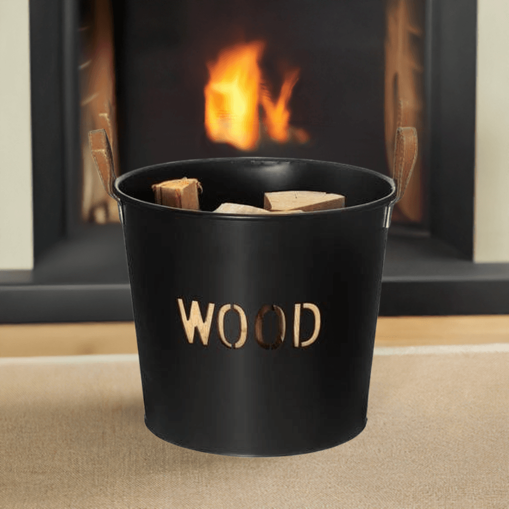 Wood Vedkurv i metall