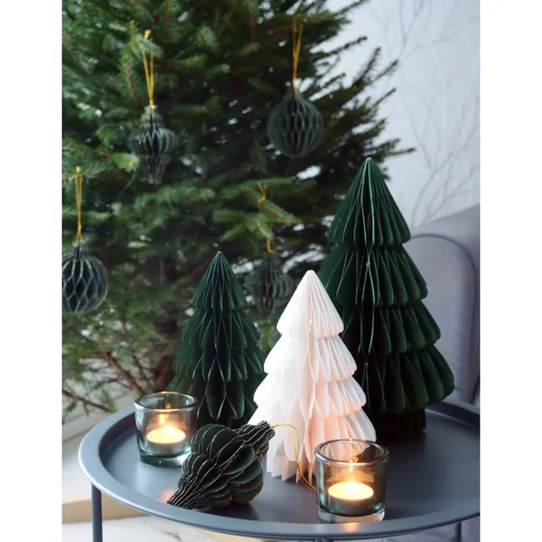 Hovedbilde Grønt dekor tre i papir 20 cm