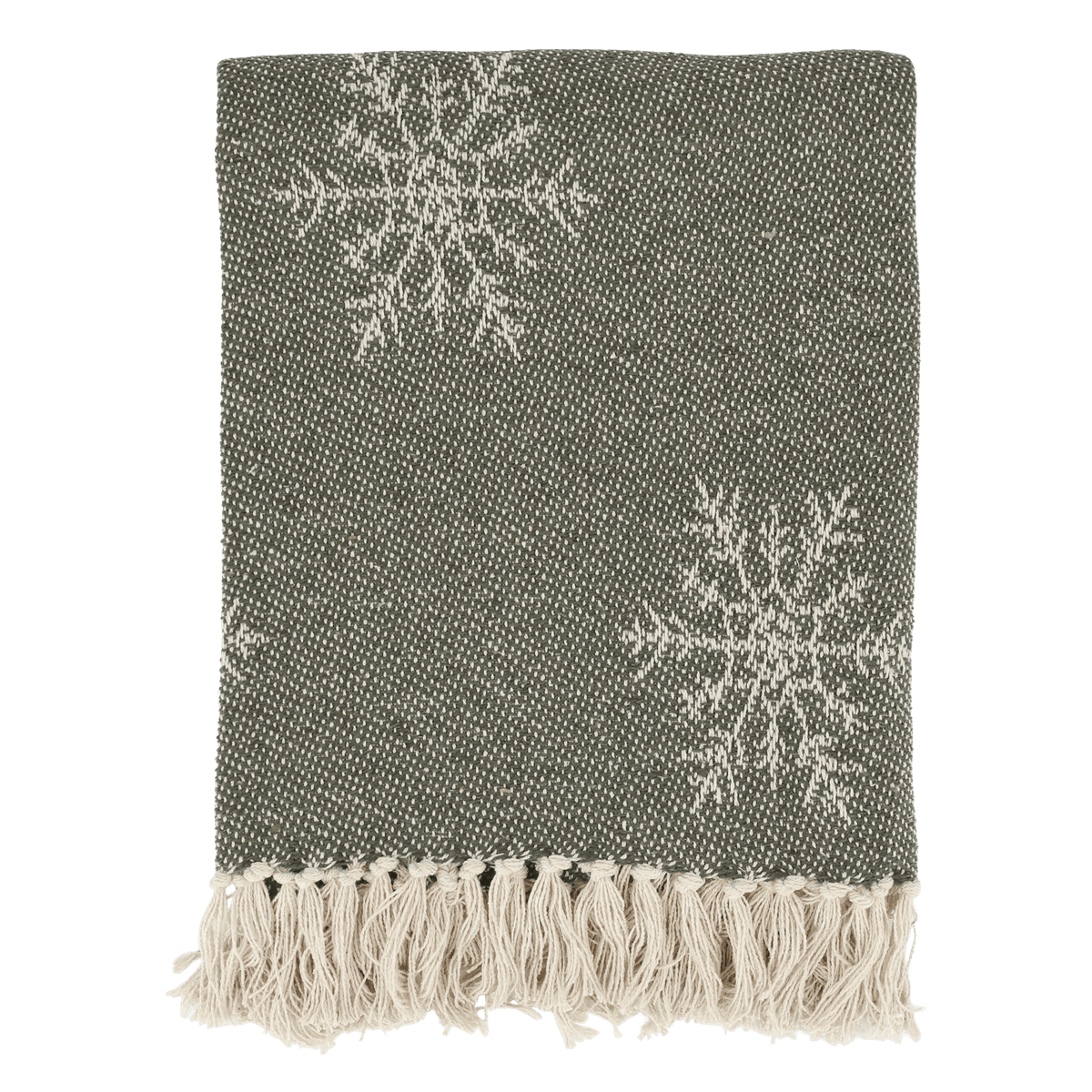 Oliven Pledd av overskuddsgarn med iskrystaller - Chic Antique