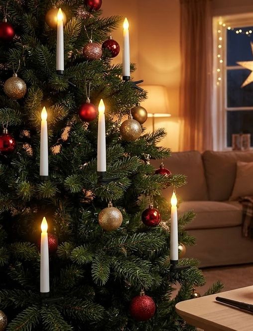 Hovedbilde LED-juletrelys med magisk tryllestav (10-pk) – Julestemning med et trylleslag