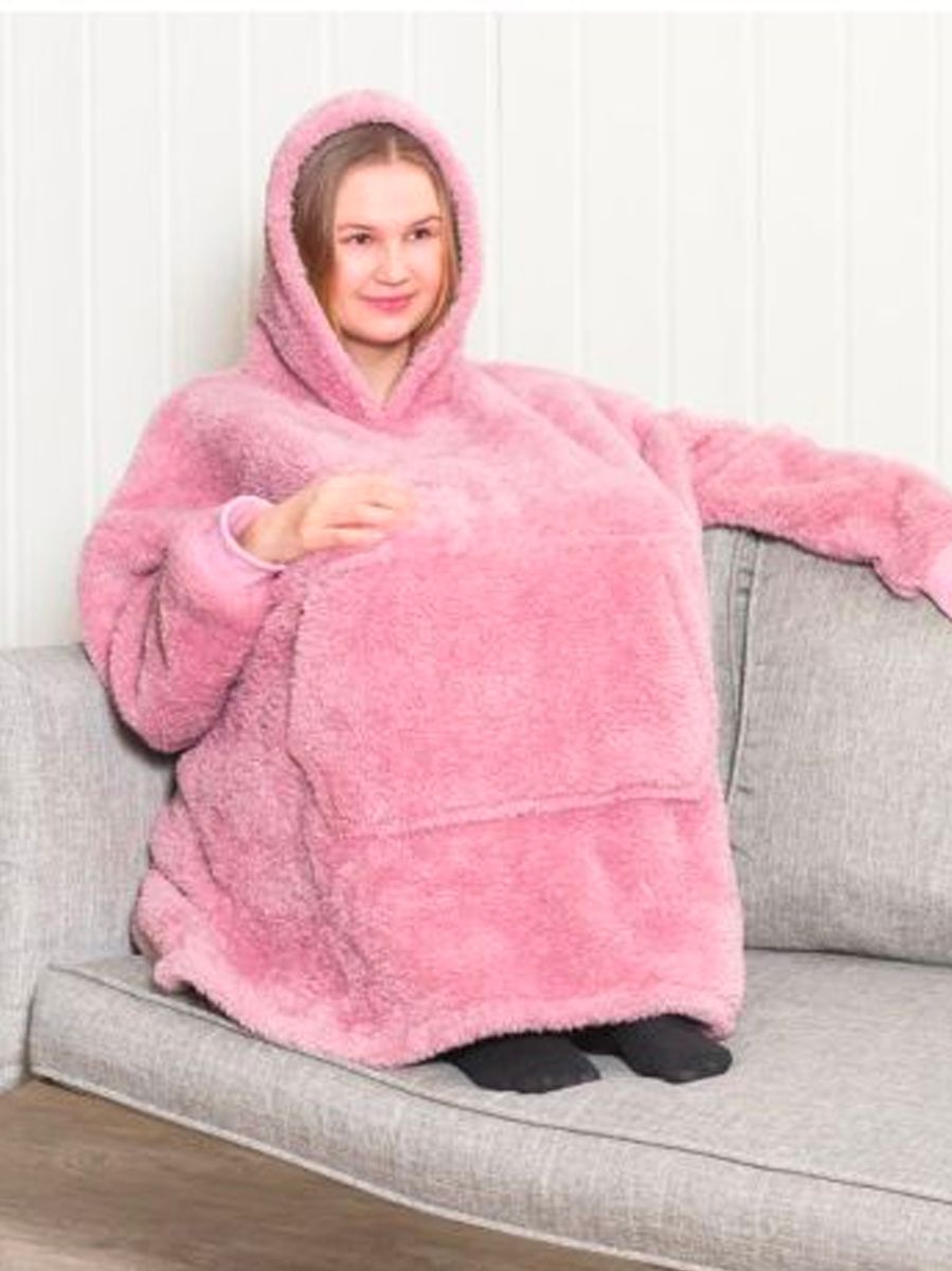 Oversized hoodie teppe - Junior - Rosa
