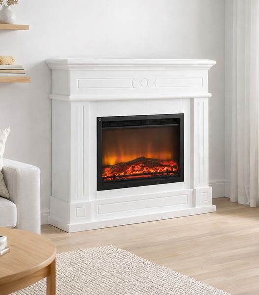 Hovedbilde Lekker elektrisk peis 2000 watt med hvit ramme-