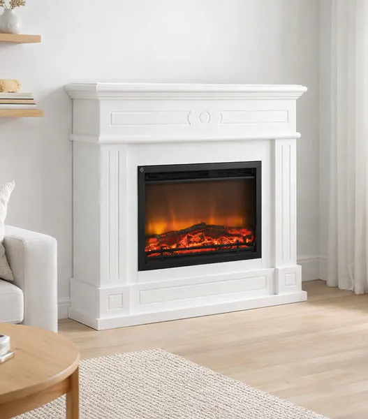 Hovedbilde Lekker elektrisk peis 2000 watt med hvit ramme-