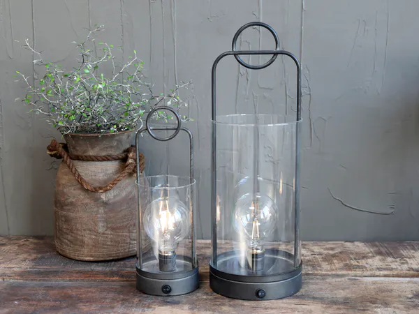 Hovedbilde Liten lanterne med pære og timer fra Chic Antique