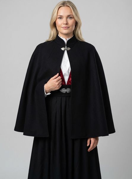 Hovedbilde Cape til festdrakt eller bunad i sort