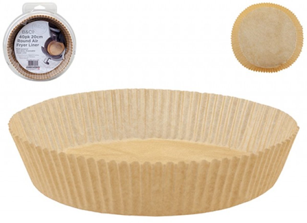 Airfryer Papir - Unngå Griseri - 40 stk - Runde - 20 cm i diamet