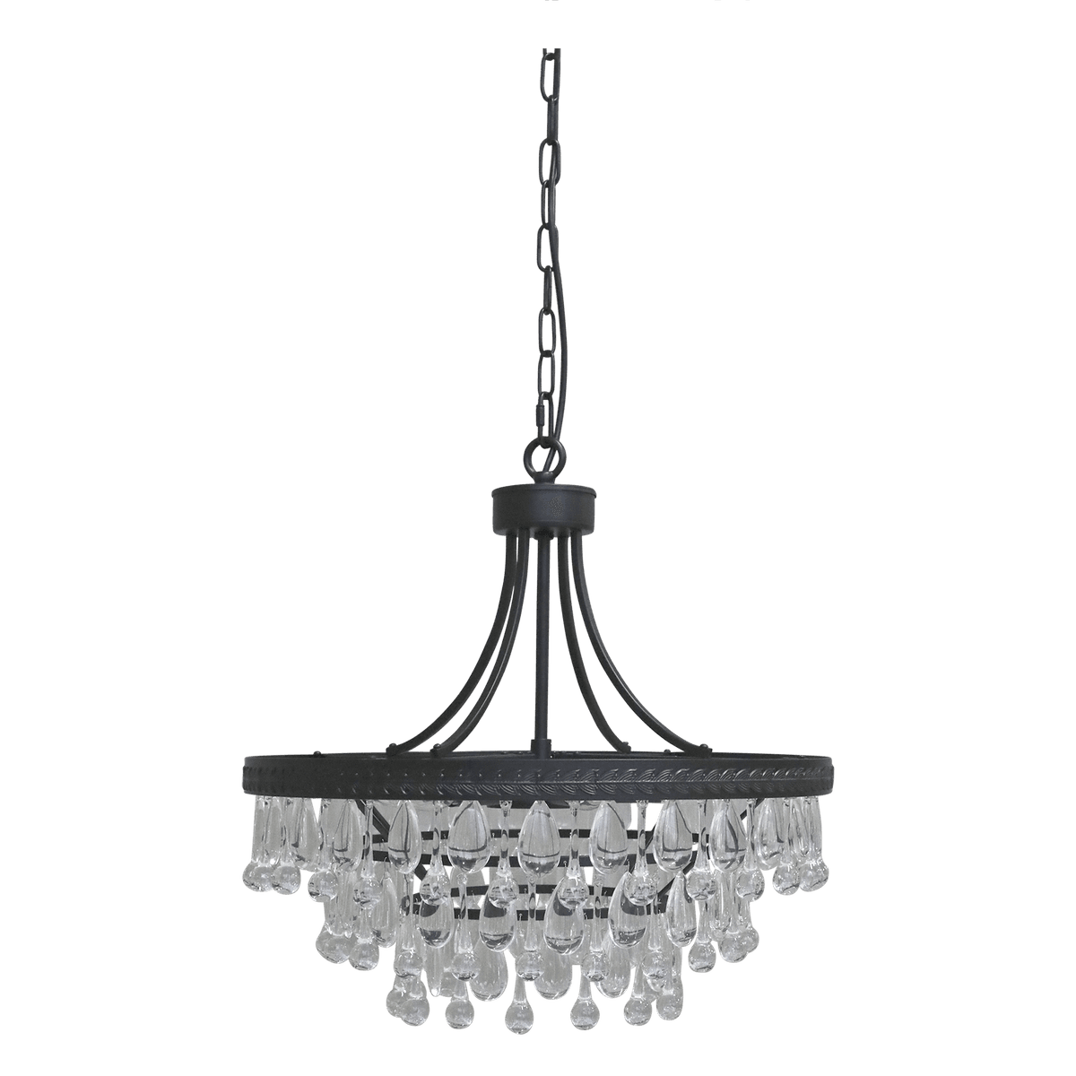 Versailles Lysekrone med dråpeformede glassprismer - 49 cm høyde