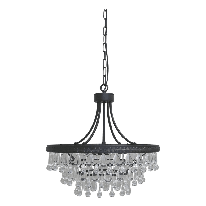 Hovedbilde Versailles Lysekrone med dråpeformede glassprismer - 49 cm høyde
