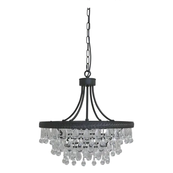 Hovedbilde Versailles Lysekrone med dråpeformede glassprismer - 49 cm høyde