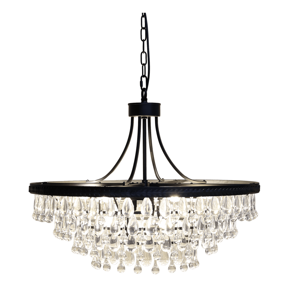 Versailles Lysekrone med dråpeformede glassprismer - 57 cm høyde