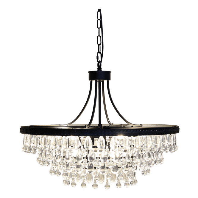 Hovedbilde Versailles Lysekrone med dråpeformede glassprismer - 57 cm høyde