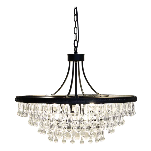 Hovedbilde Versailles Lysekrone med dråpeformede glassprismer - 57 cm høyde
