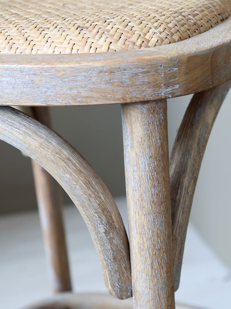 Fransk barkrakk med flettet sete og rygg fra Chic Antique