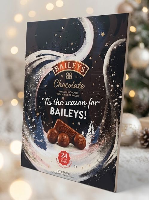 Hovedbilde Baileys sjokoladejulekalender 90 g og sitat hver dag