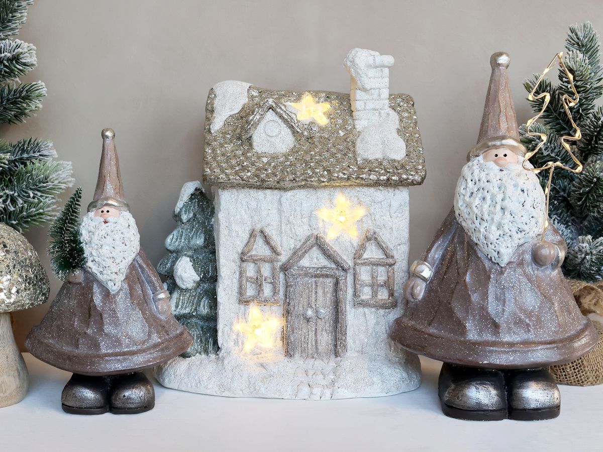 Julenisser med LED-lys sett med 2 fra Chic Antique