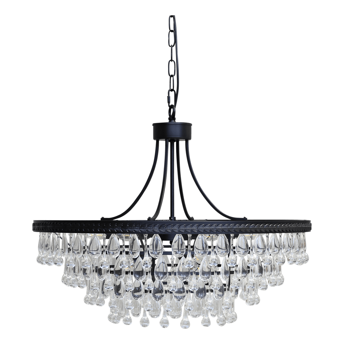 Versailles Lysekrone med dråpeformede glassprismer - 57 cm høyde