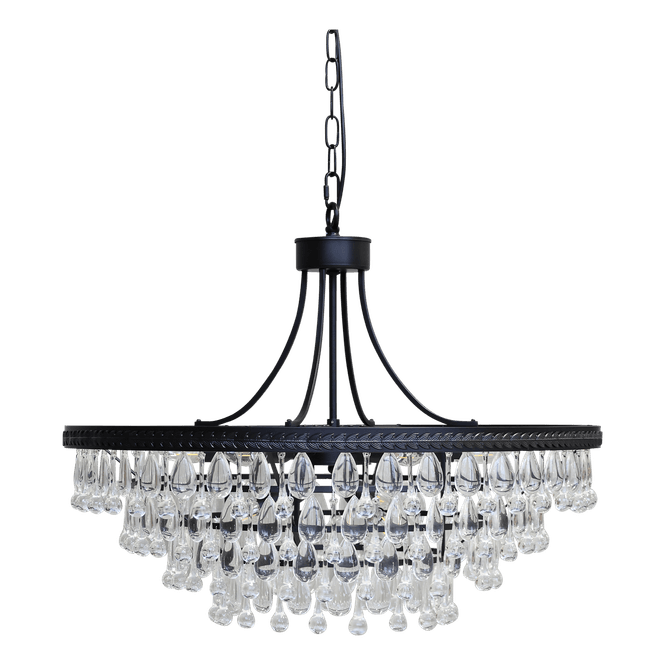 Hovedbilde Versailles Lysekrone med dråpeformede glassprismer - 57 cm høyde