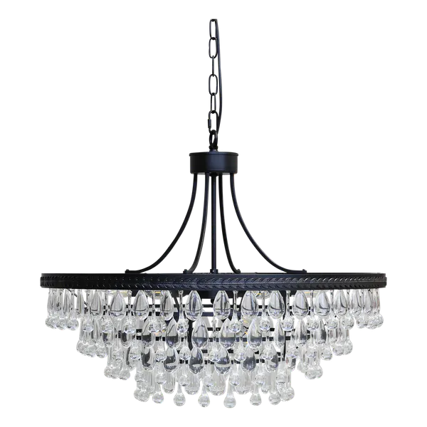 Hovedbilde Versailles Lysekrone med dråpeformede glassprismer - 57 cm høyde