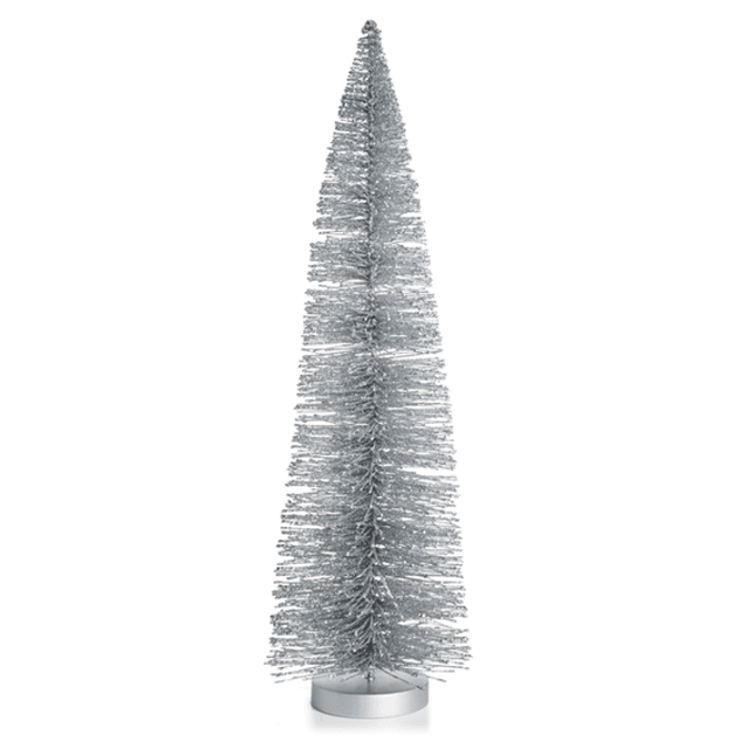 Hovedbilde Juletre sølvfarget med glitter 46 cm