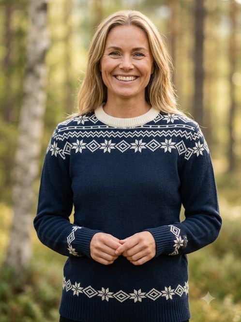 Hovedbilde Voss Unisex ullgenser i marine/offwhite