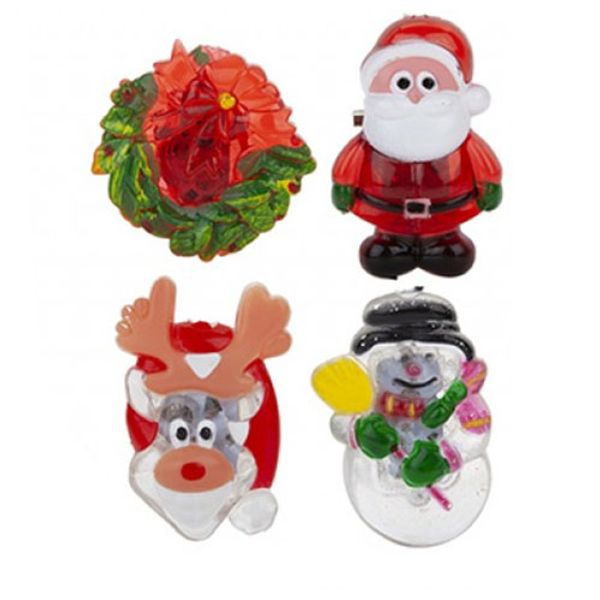 Hovedbilde Lysenede blinkende julebrosjer - assortert