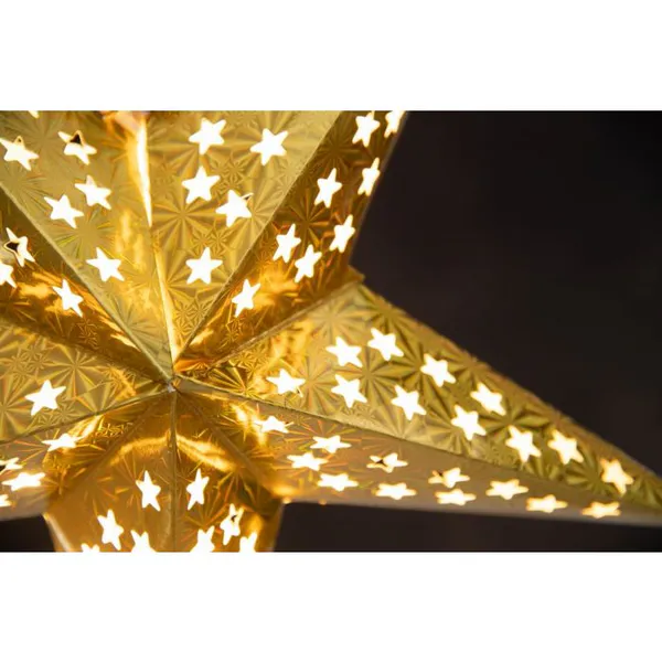 Hovedbilde Papir julestjerne med ledlys - 43 cm